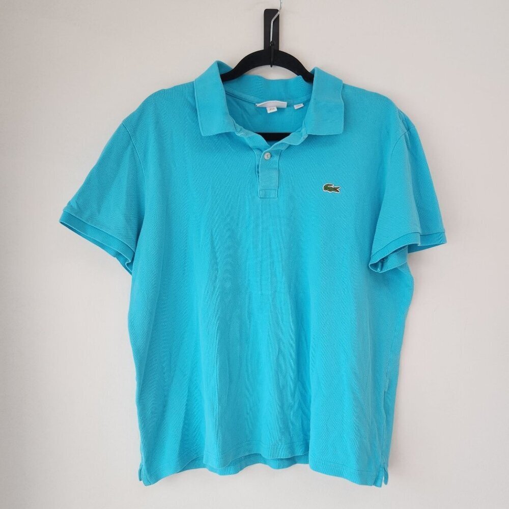 Lacoste Blue Short Sleeve Polo Shirt Preppy Casual Golf Men's XL (7)